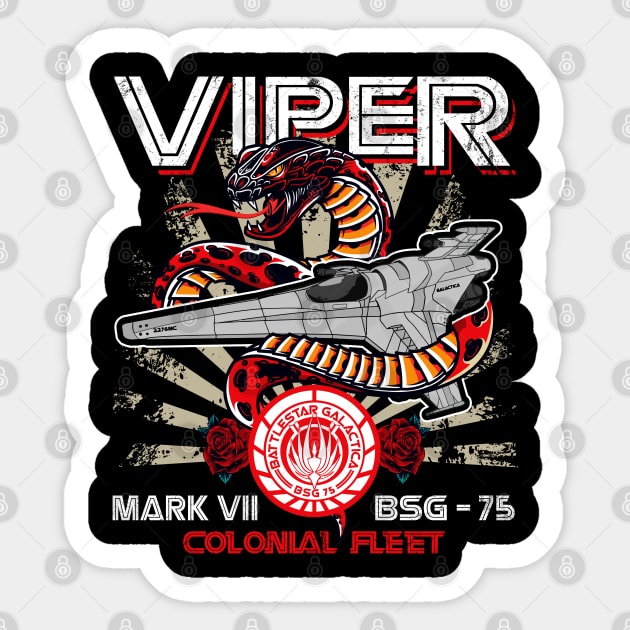Viper Mark VII BSG 75 Colonial Fleet Sticker by Alema Art